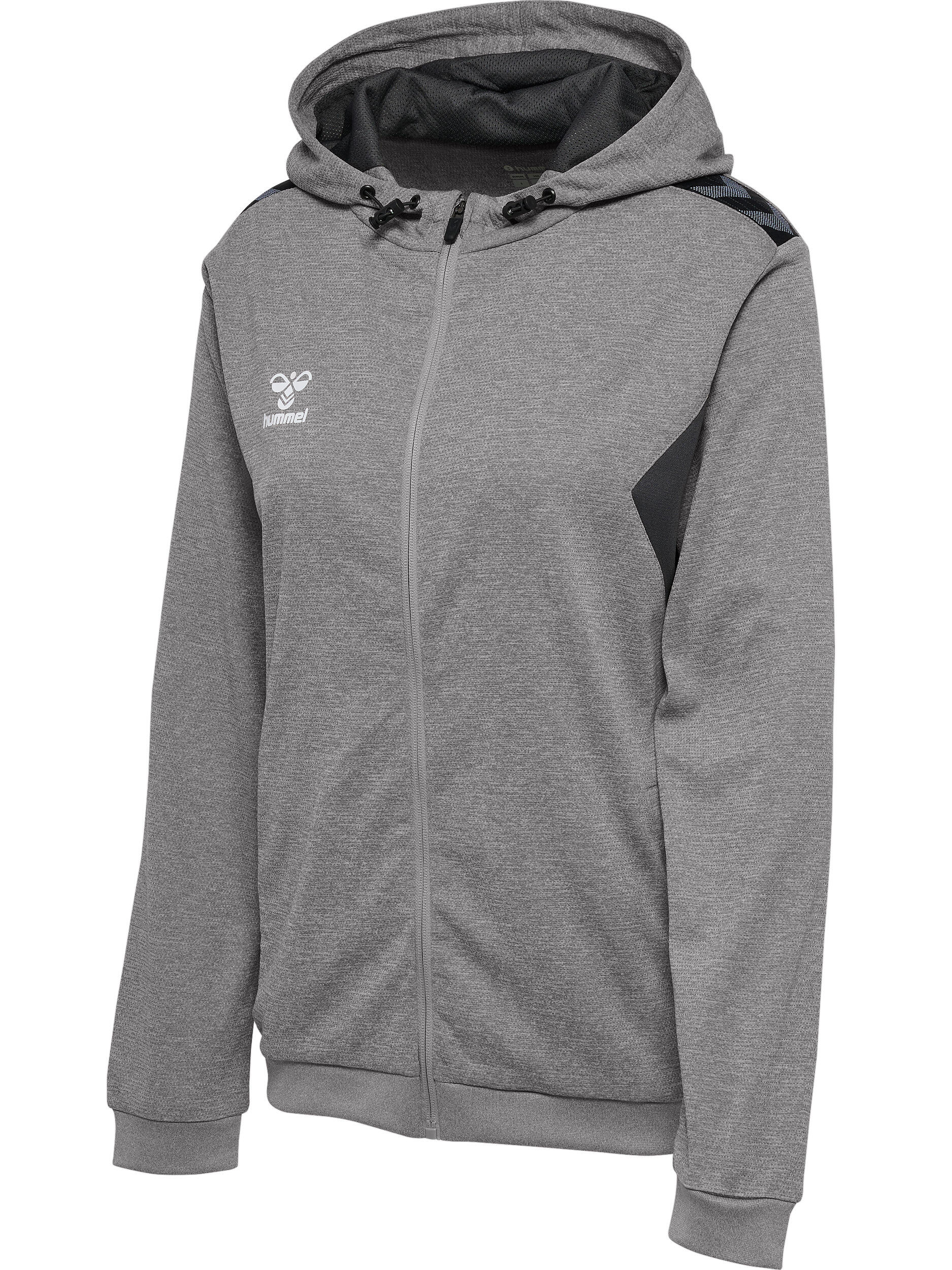 Damska poliestrowa bluza dresowa zapinana na zamek z kapturem Hummel Authentic