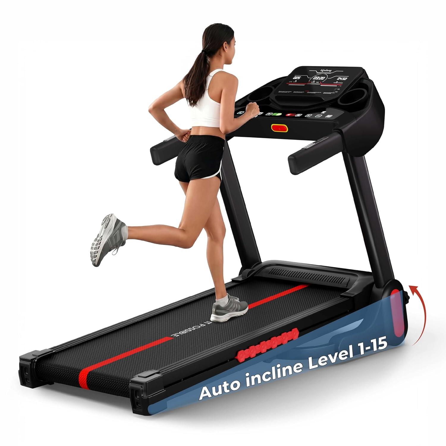 Lifelong 4.5HP Foldable Treadmill | Auto Incline | LED Display | 14 km/h Speed | 12 Preset Programs | Hydraulic Fold | Bluetooth FitShow App | 110kg Max Weight-image-17