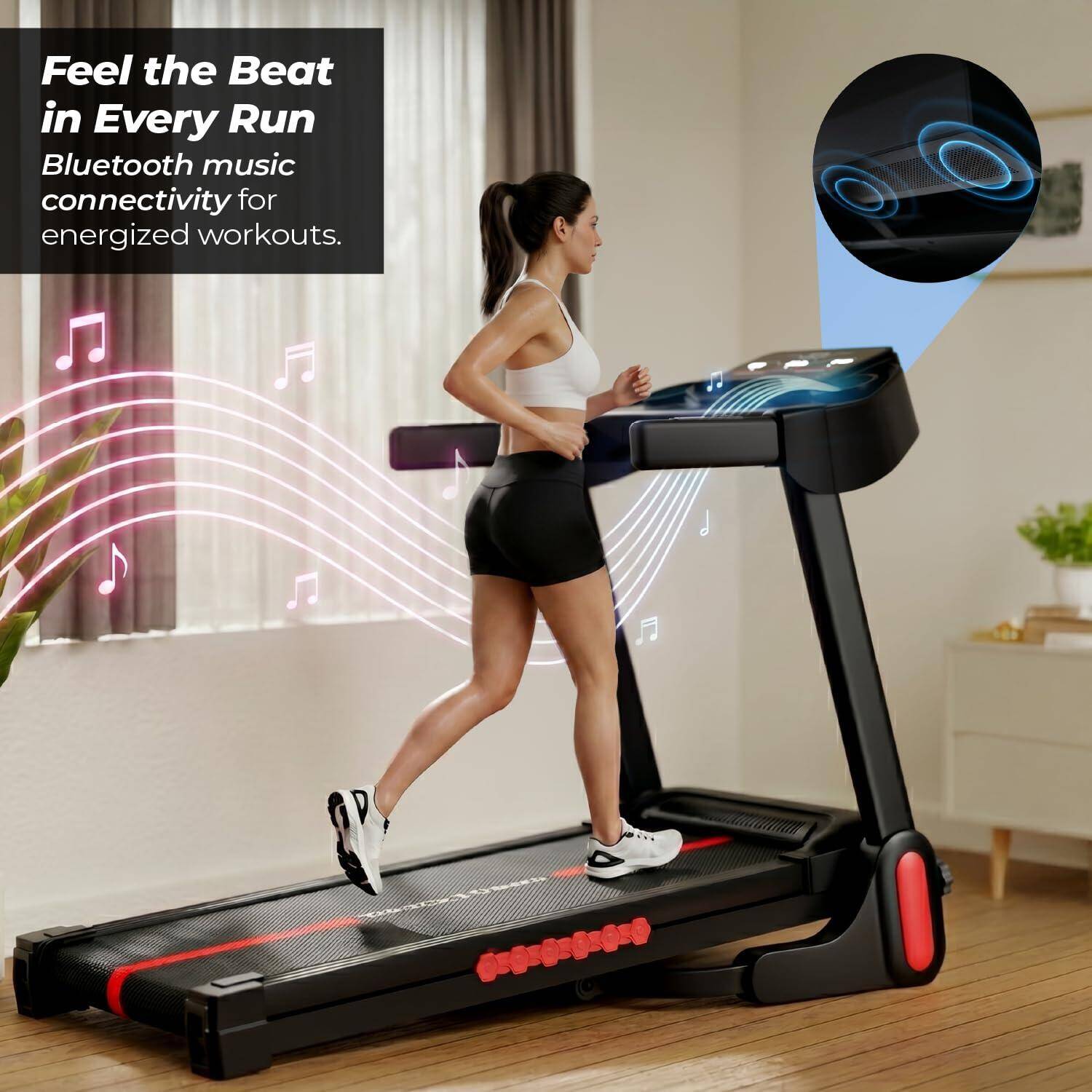 Lifelong 4.5HP Foldable Treadmill | Auto Incline | LED Display | 14 km/h Speed | 12 Preset Programs | Hydraulic Fold | Bluetooth FitShow App | 110kg Max Weight -  4