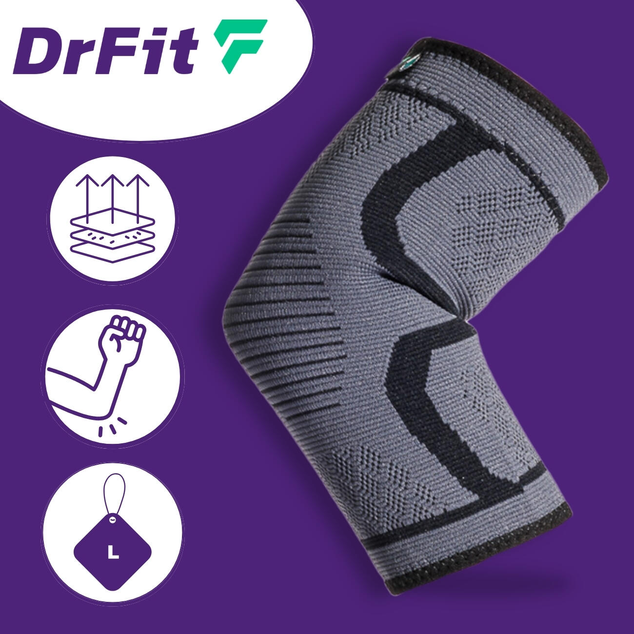 Opaska na łokieć elastyczna DrFit 2/7
