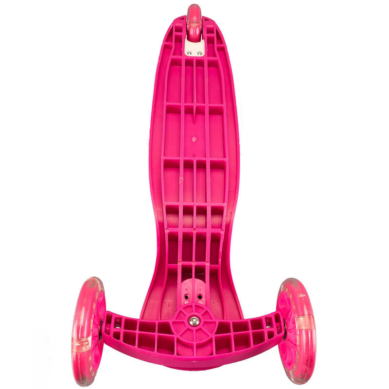 Trotineta cu 3 roti Rys Pink, roti luminoase, roz