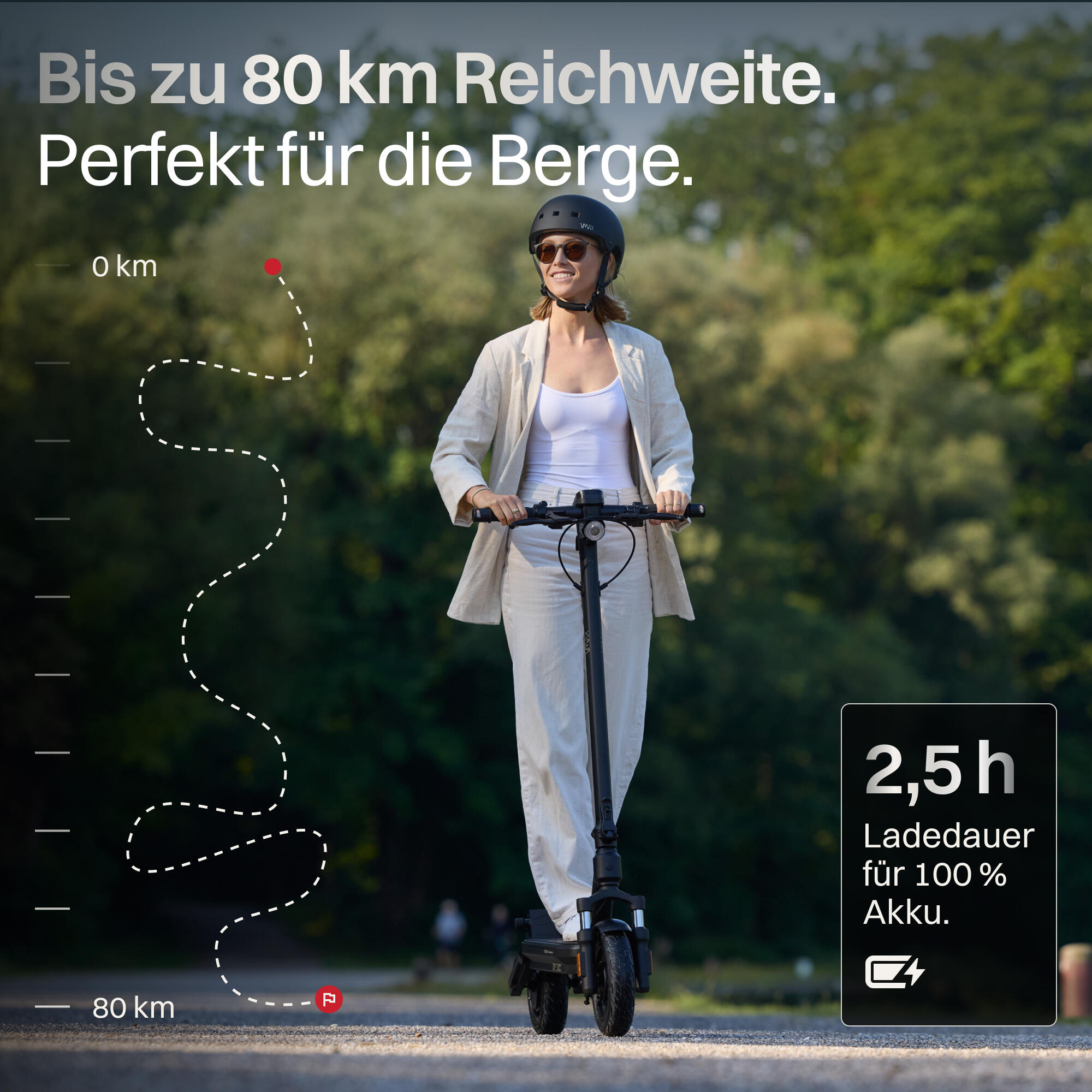 VMAX NEW VX2 Gear E-Scooter – 80 km Reichweite, Straßenzulassung, vollgefedert, 8/8