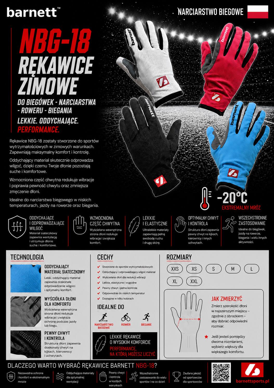 NBG-18 Blaue Skihandschuhe mit Rädern – Langlaufen – Straßenradfahren – Laufen 6/6
