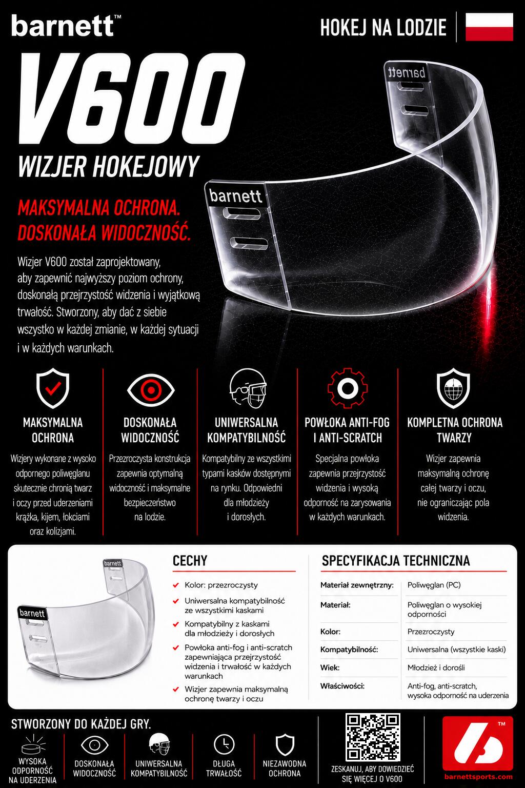Visière de Hockey V600 5/5