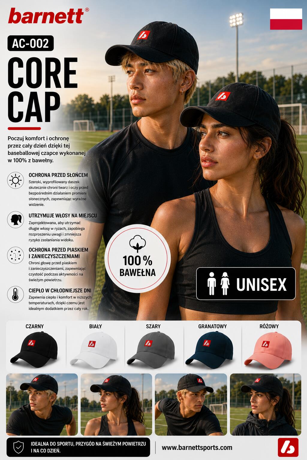 AC-002 CORE Cap - Berretto da Baseball, Nero 6/6