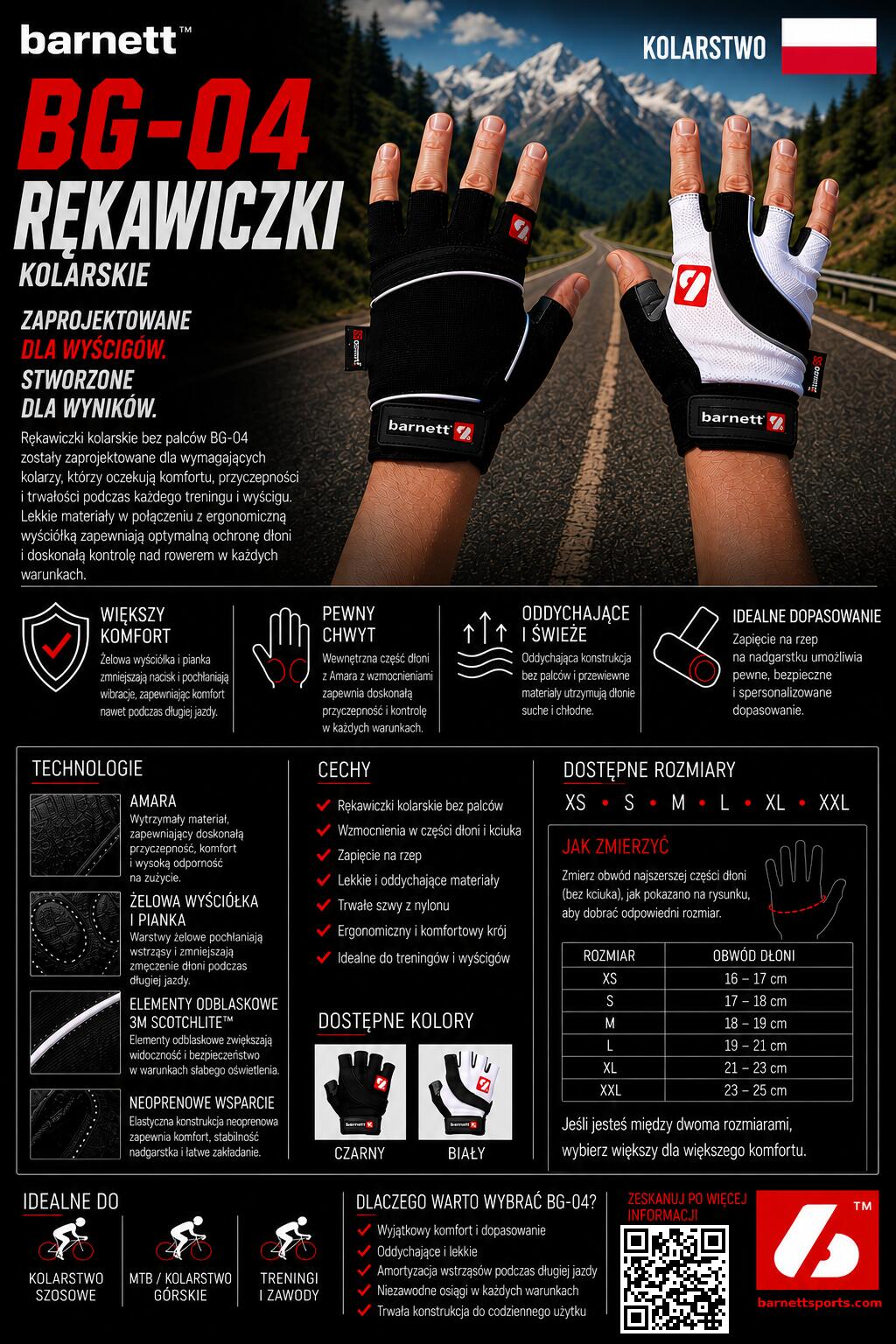 BG-04 Wit Korte wedstrijdfietshandschoenen 6/7