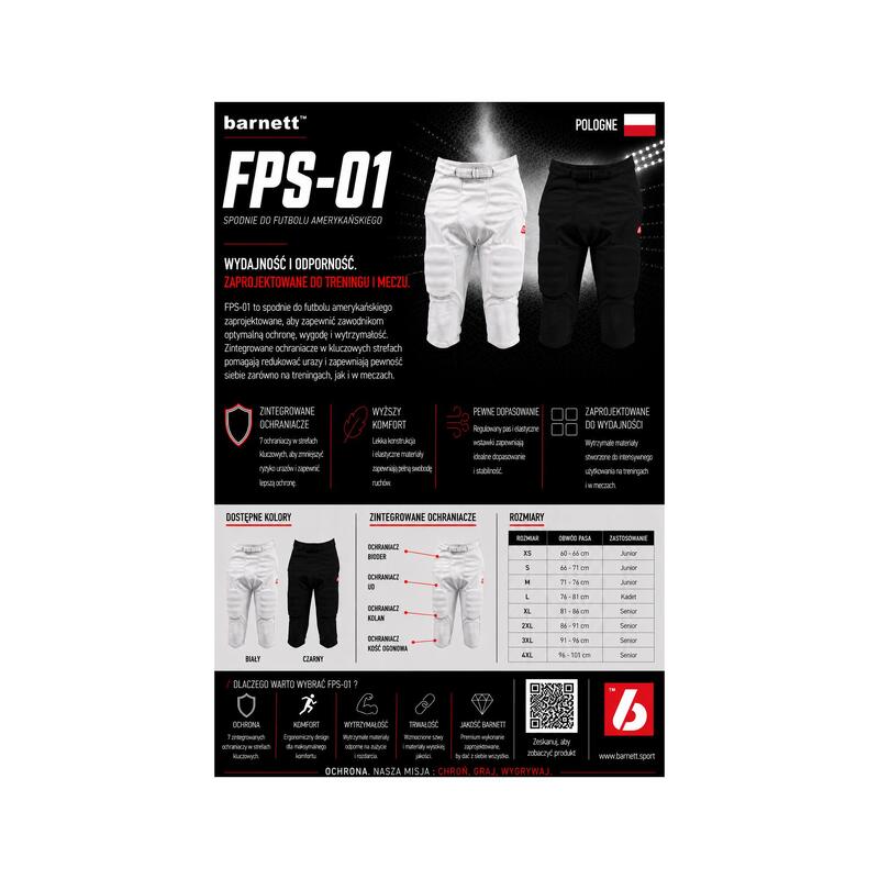 FPS-01 Pantaloni albi 4XL cu protectii integrate, 7 tampoane