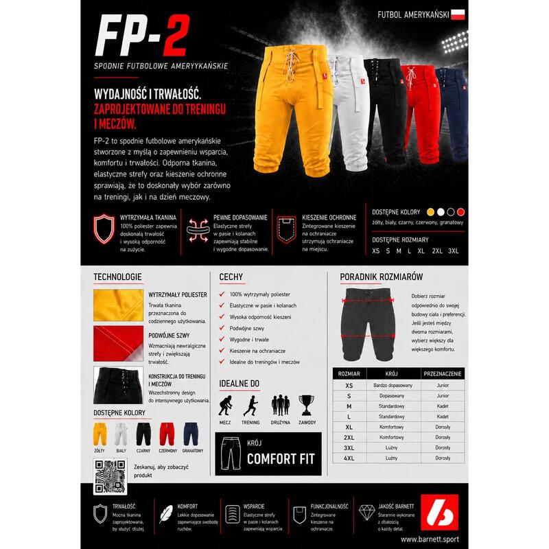  Pantaloni de fotbal american, meci FP-2 Bleumarin