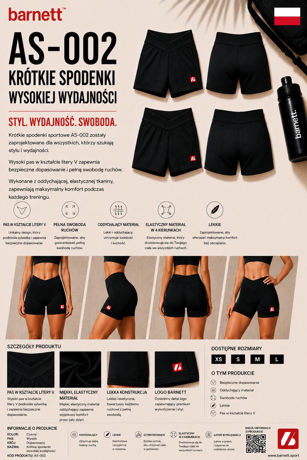 AS-002 Lauf- und Fitness shorts Schwarz 6/6