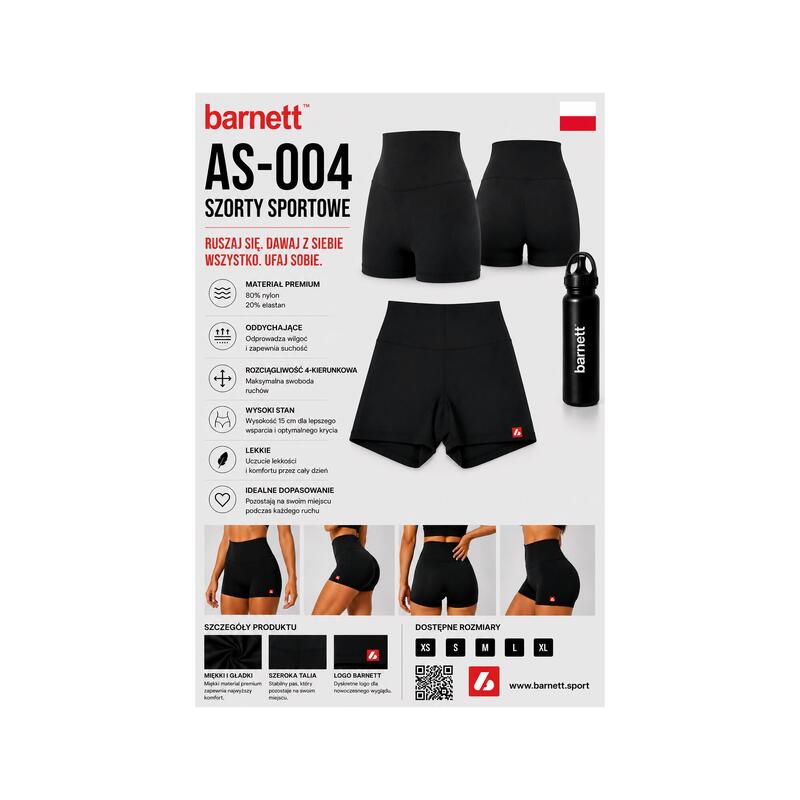 AS-004 Pantaloni scurți sport, Negru