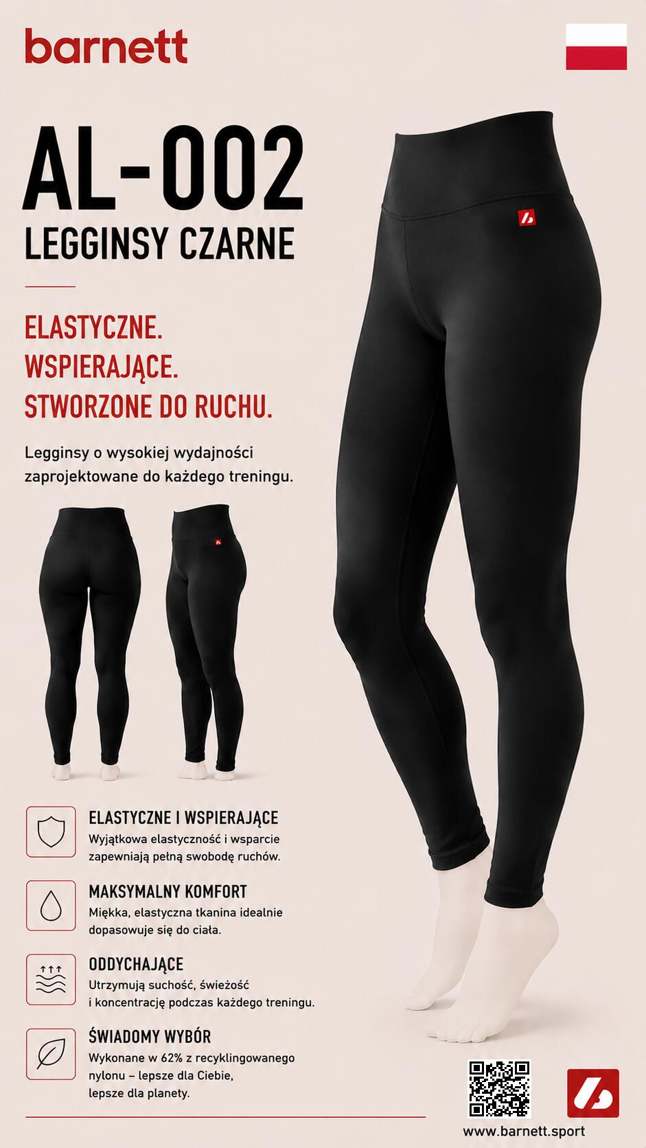 AL-002 Legginsy, Czarne 5/5
