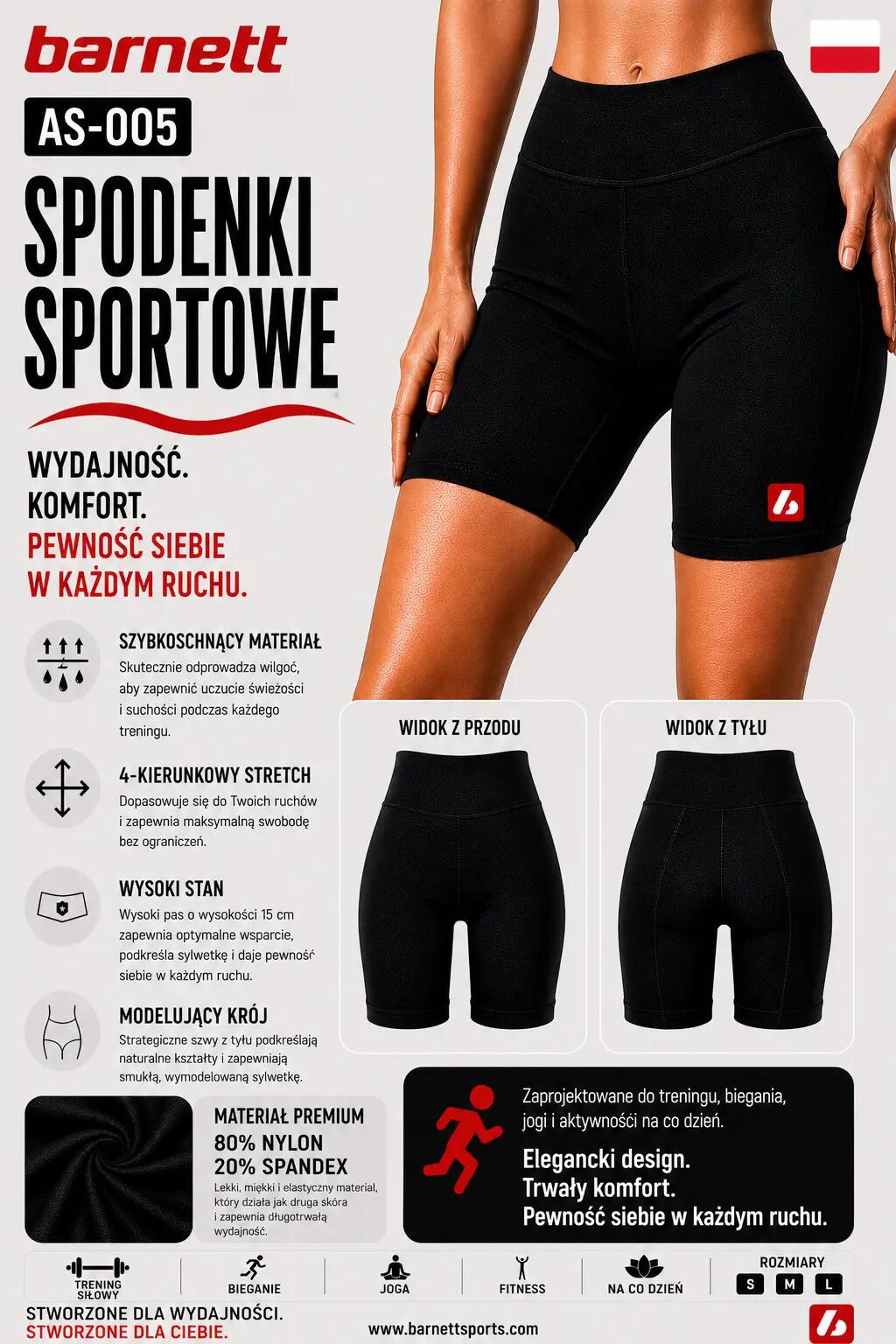 AS-005 Sportshorts Schwarz 7/7