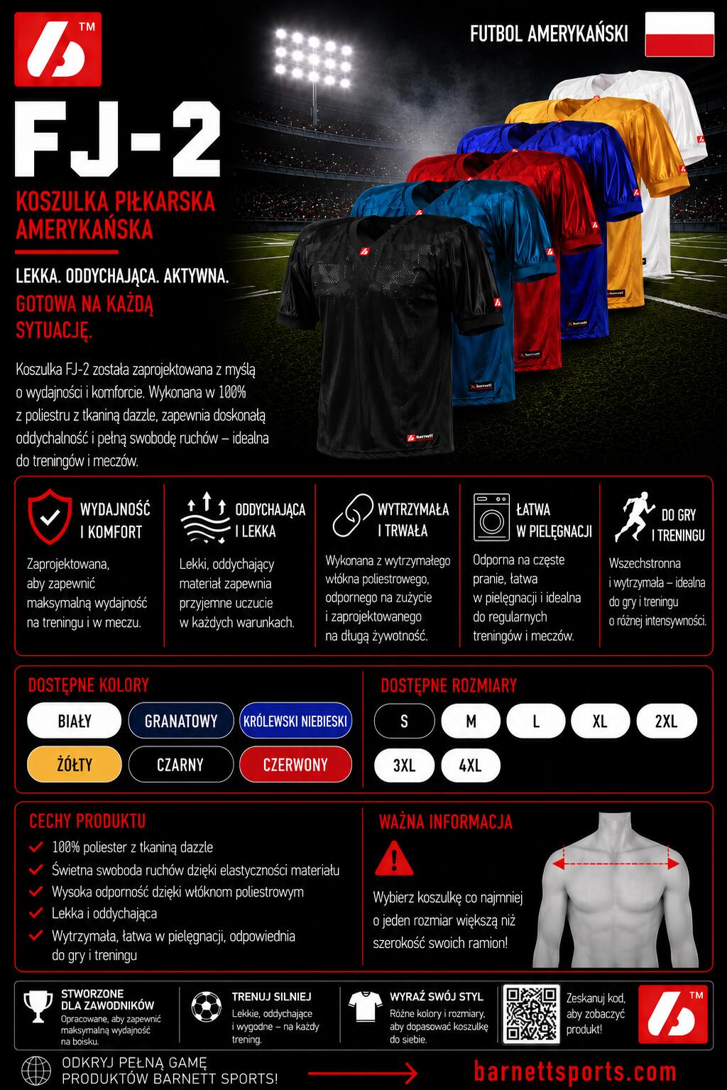Amerikaans voetbalshirt FJ-2 zwart 4/4