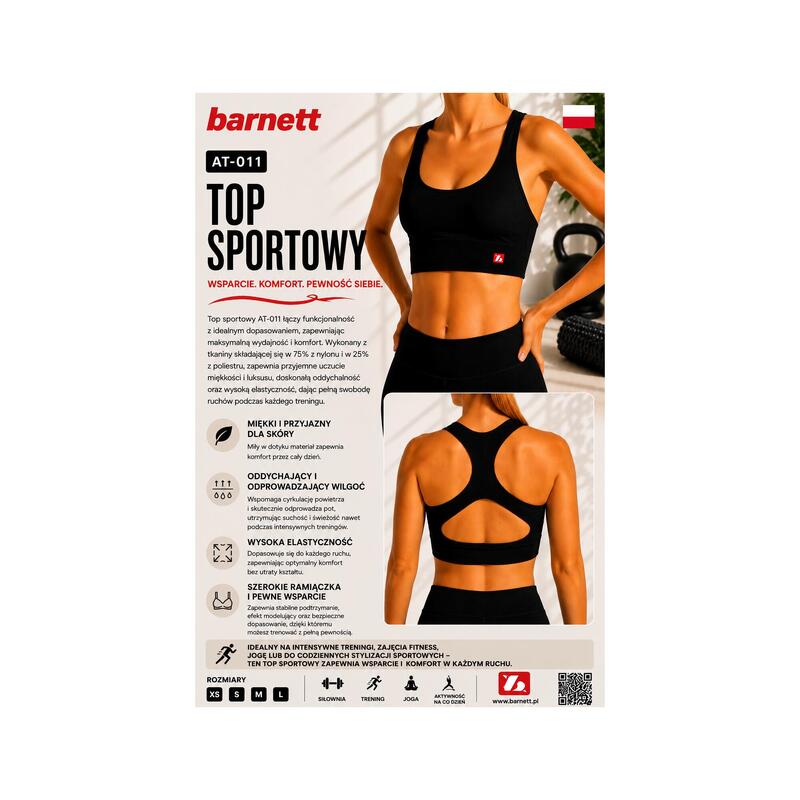 AT-011 TOP sport - Sutien sport, Negru