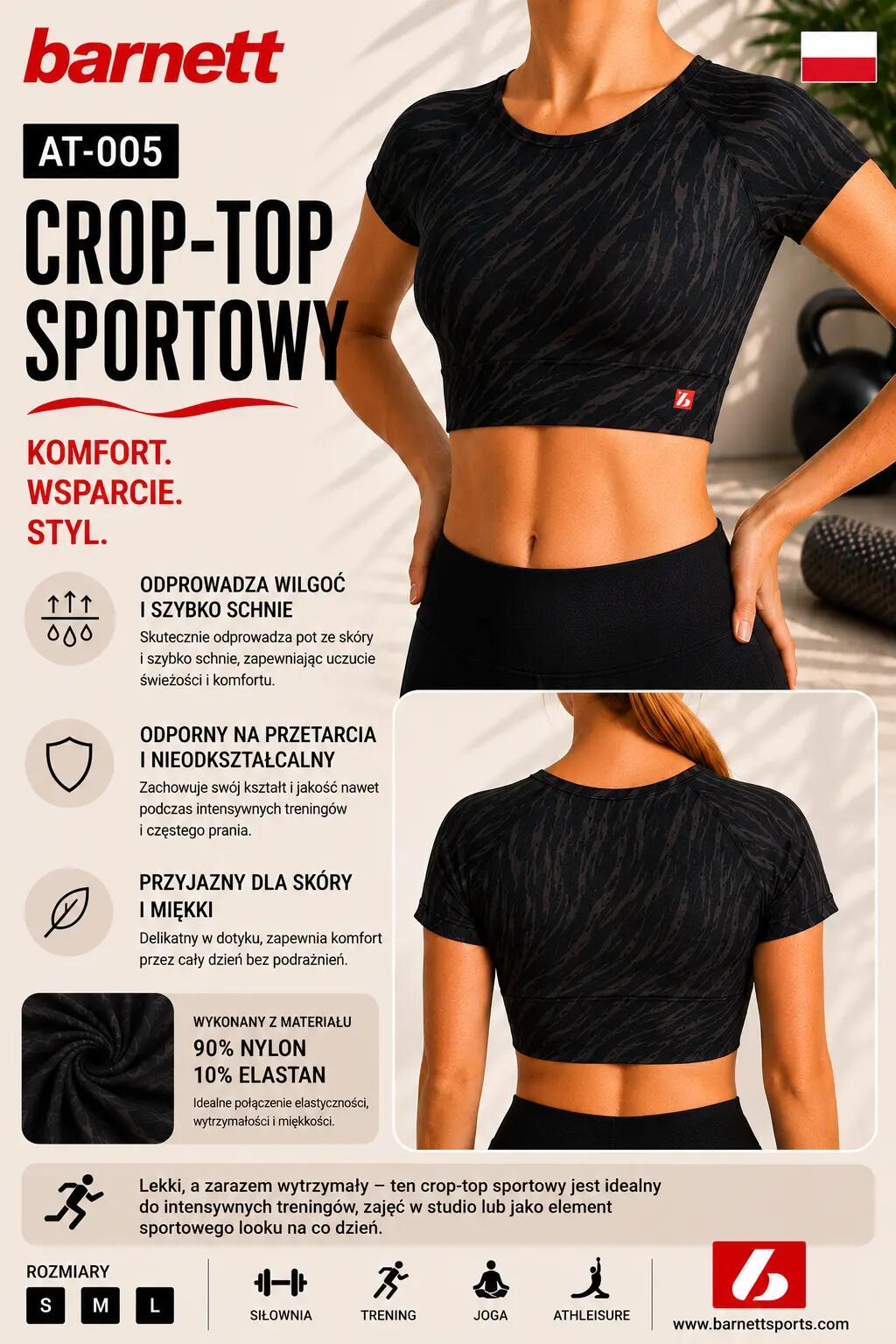 AT-005 TOP Sport - Soutien-gorge de sport, Noir 5/5