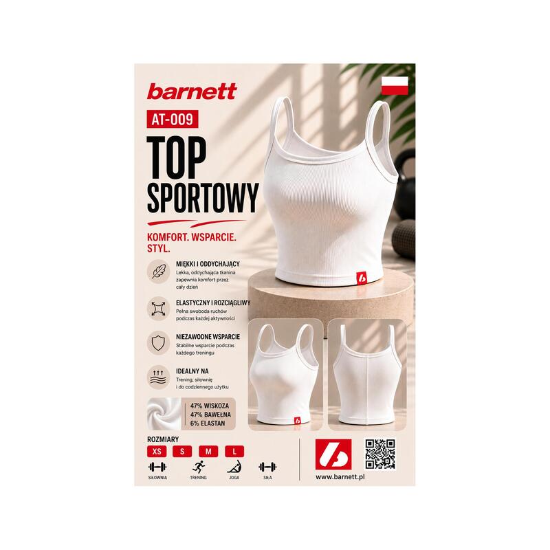 AT-009 TOP sport - Sutien sport, Alb