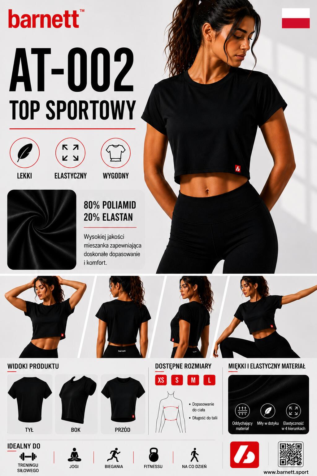 AT-002 TOP Sport - Sujetador deportivo, Negro 5/5