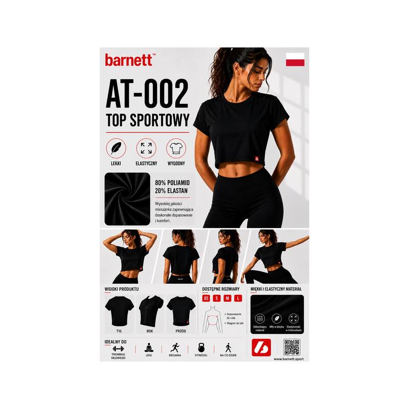 AT-002 TOP sport - Sutien sport, Negru