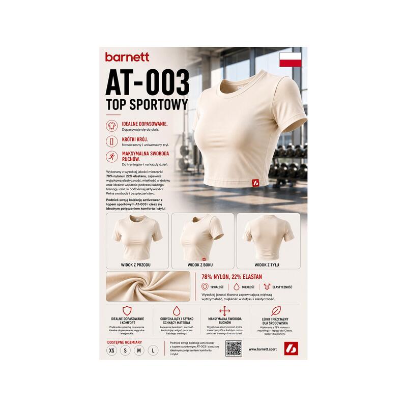 AT-003 TOP sport - Sutien sport, Alb