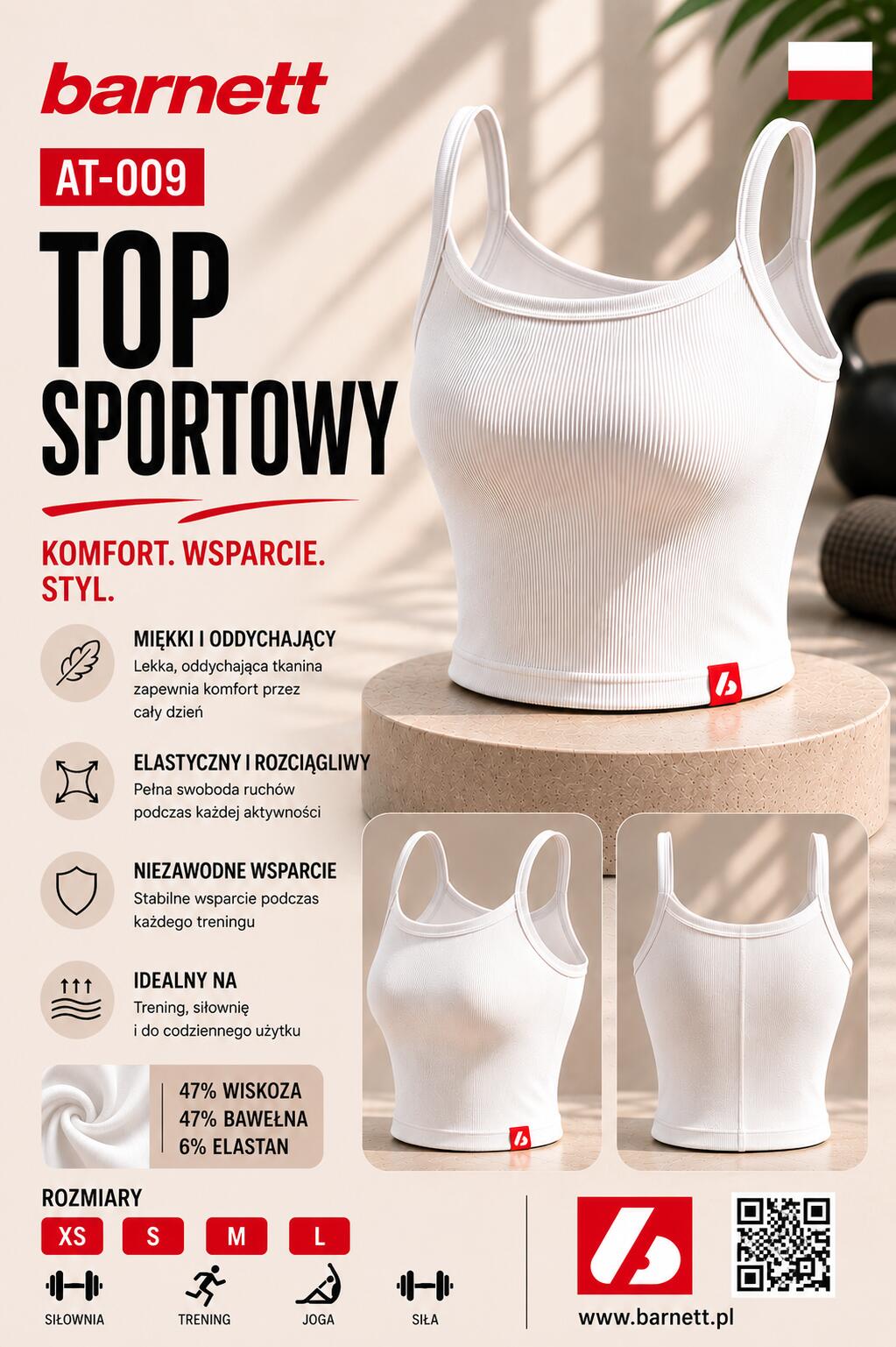 AT-009 TOP Sport - Sport-BH, Wit 5/5