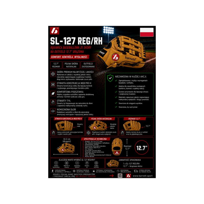  mănușă de baseball din piele REG SL-127