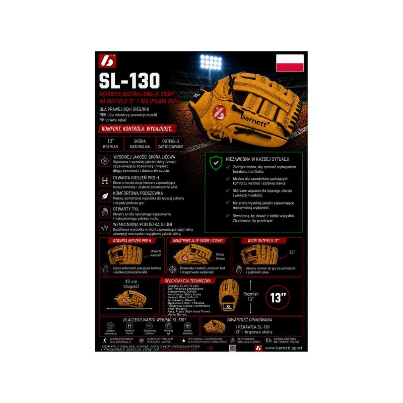  mănușă de baseball din piele REG SL-130