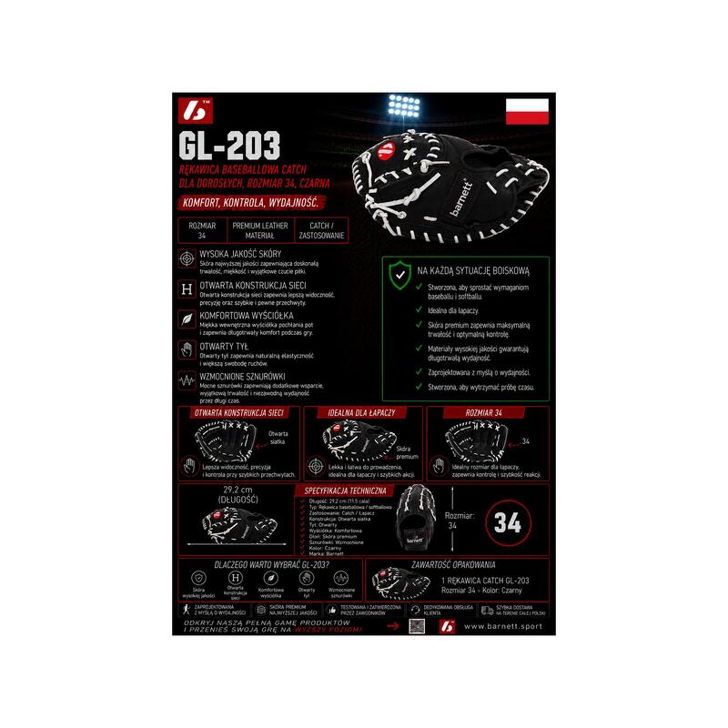  mănușă de baseball de lupte din piele REG GL-203