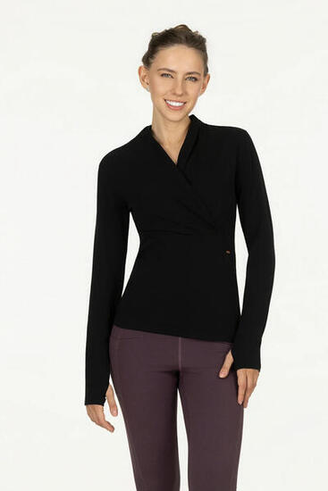 Ishtar - Elegant longsleeve Yoga en Pilates Top - Onyx Black