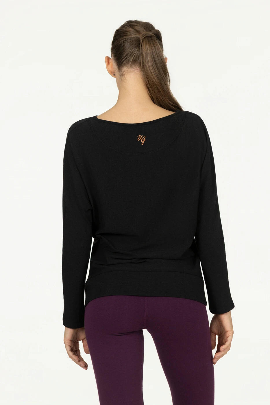 Loosefit batwing Budhi Longsleeve Yoga en Pilates Shirt - Onyx Zwart 3/5