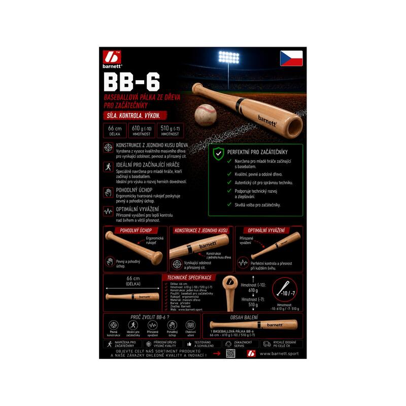  Baseballütő, barna BB-6 32"