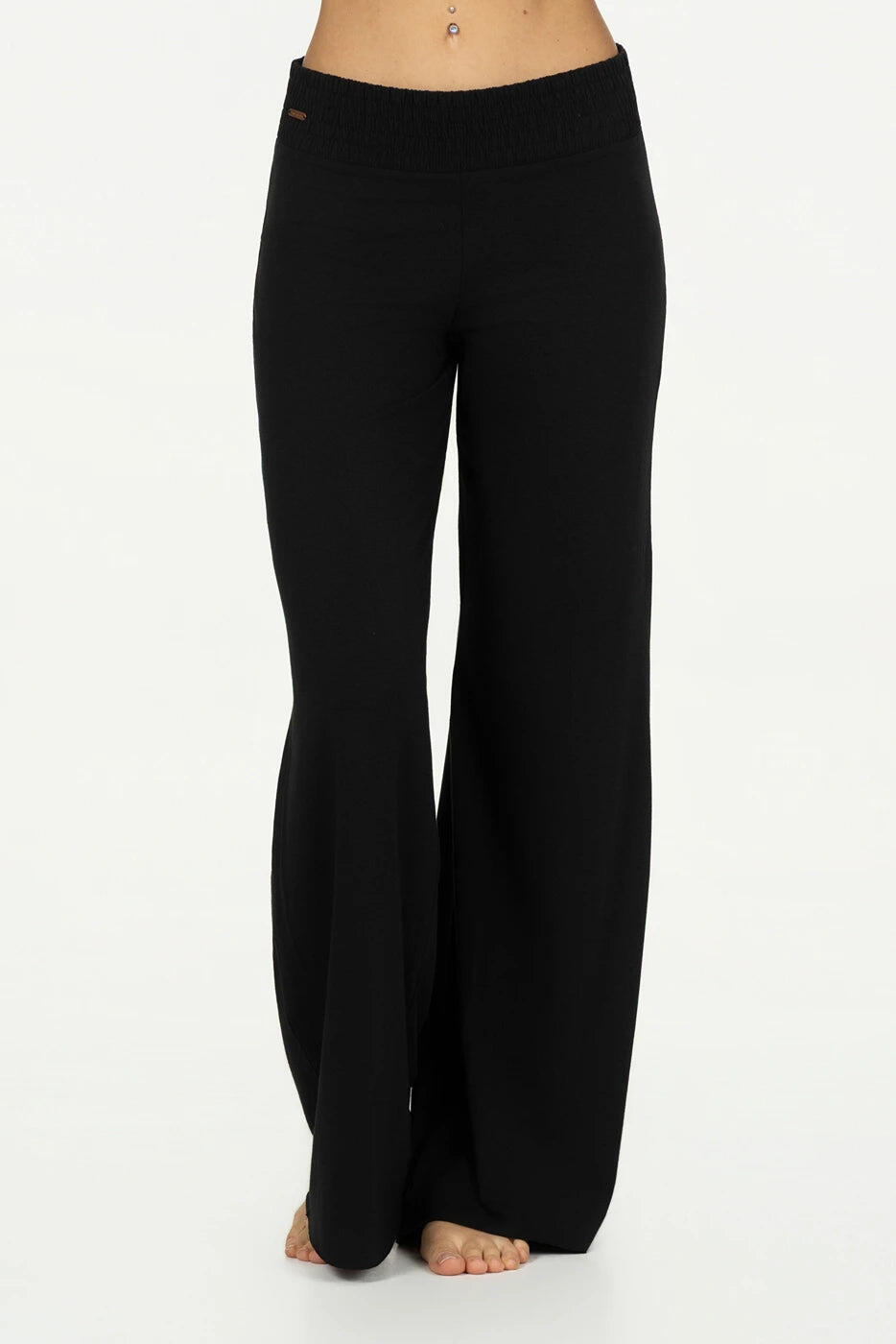 Pantalon de Yoga ou louge large et confortable Flow Summer -  Noir Onyx 1/5