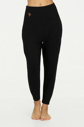 Pantalon de Yoga et Pilates coupe ample super confortable Bhumi - Noir Onyx