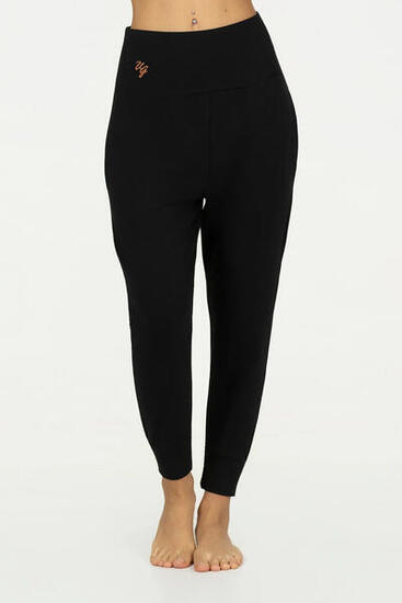 Pantalon de Yoga et Pilates coupe ample super confortable Bhumi - Noir Onyx