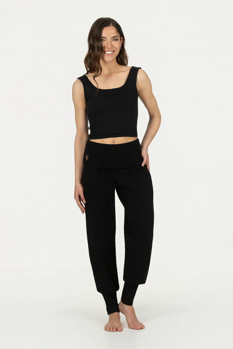 Pantalon de Yoga et Pilates Devi - Pantalon Aladdin ample confortable -Noir Onyx 4/5
