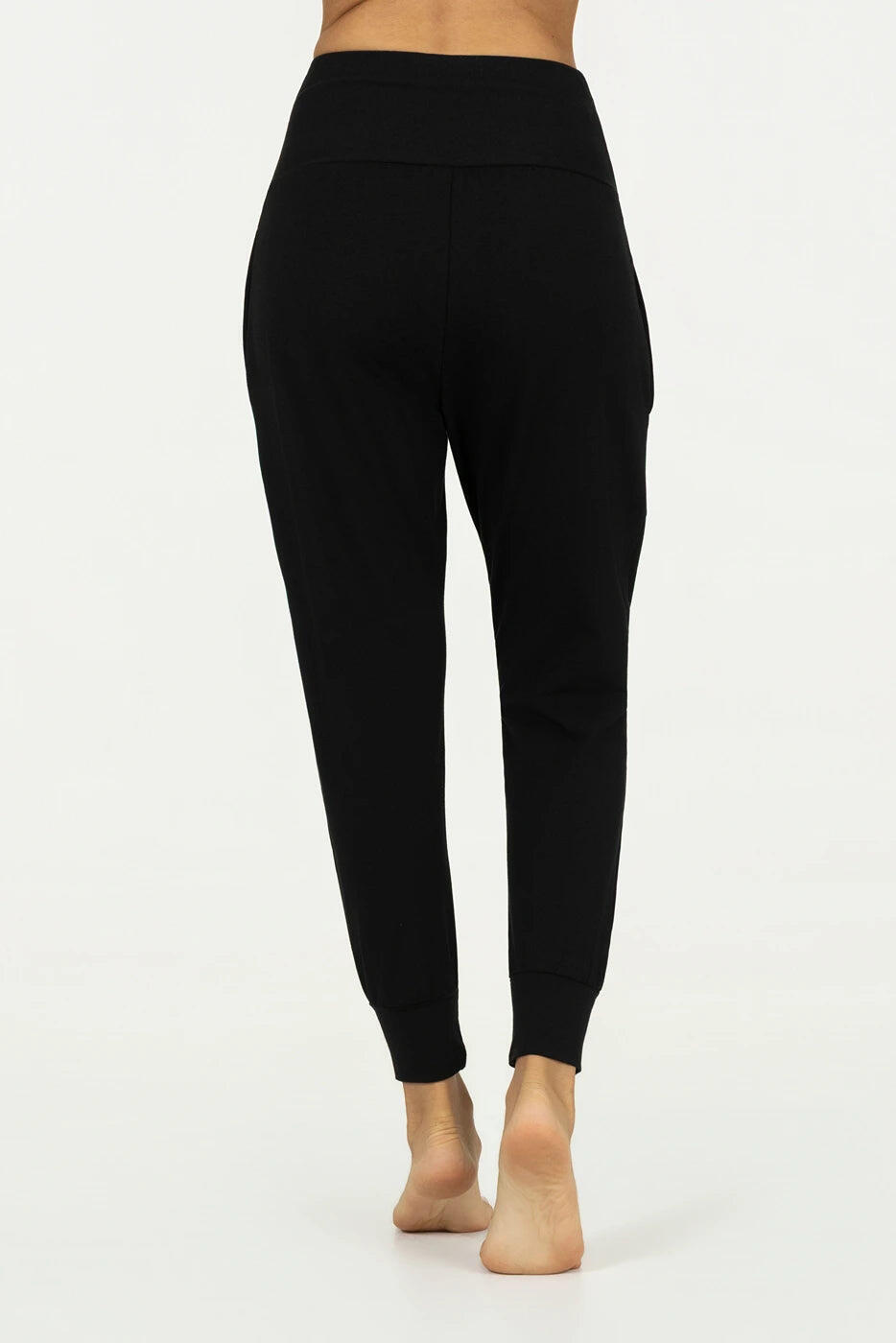 Pantalon de Yoga et Pilates coupe ample super confortable Bhumi - Noir Onyx 3/5