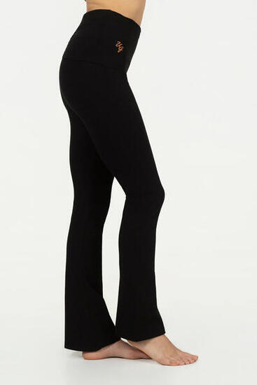 Pranafied - Legging de Yoga et Pilates avec bande rabattable - Noir Onyx