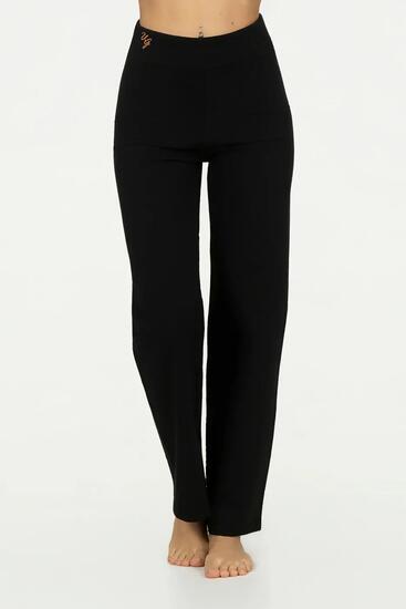 Agni - Modèle de Pantalon Yoga et Pilates Taille Haute Tendance - Noire Onyx
