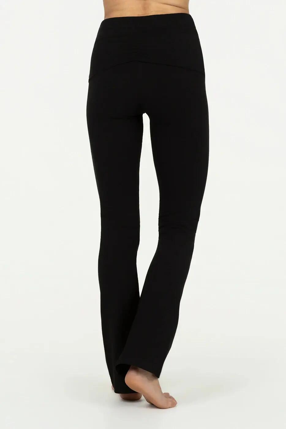 Pranafied - Legging de Yoga et Pilates avec bande rabattable  - Noir Onyx 2/7