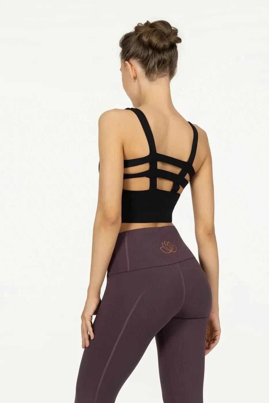 Soutien-Gorge de Sport de Yoga et Pilates Mandala – Noir Onyx 3/5