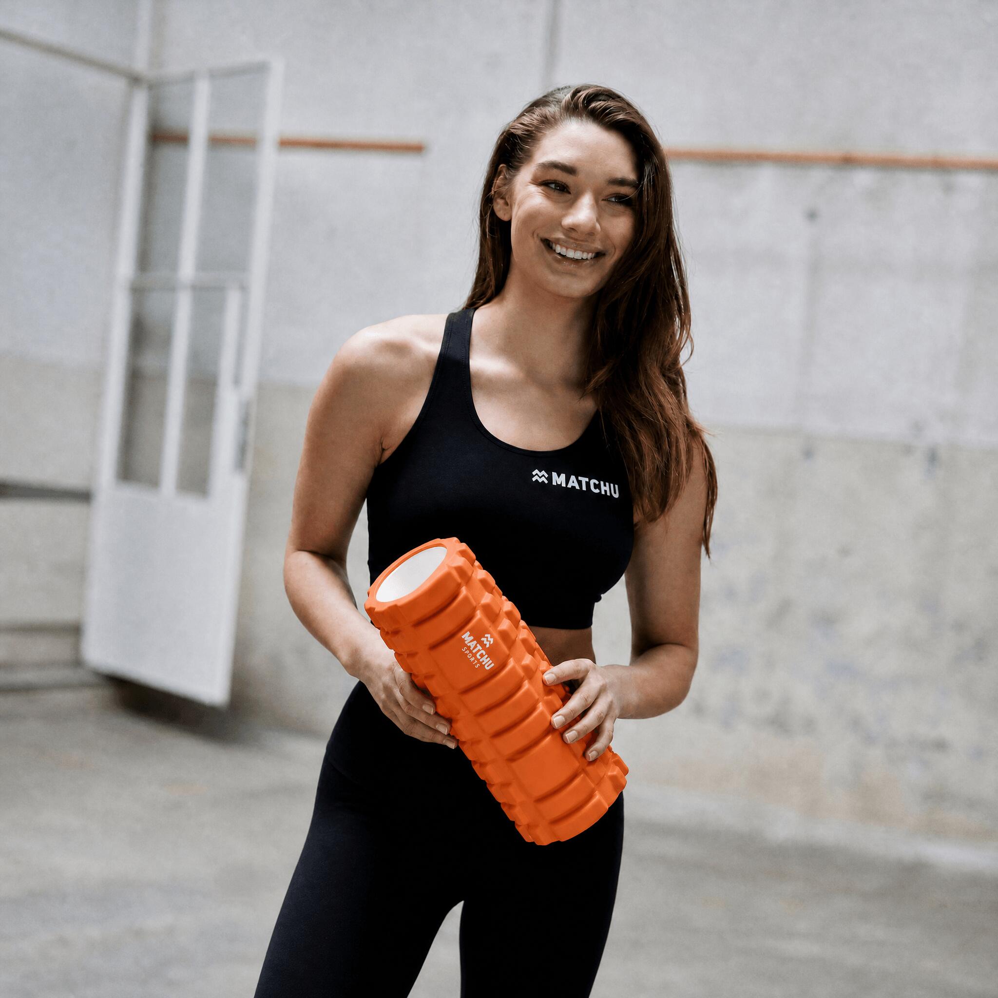 Foam roller rodillo masaje espuma con 3 durezas - 33cm - Naranja 7/7