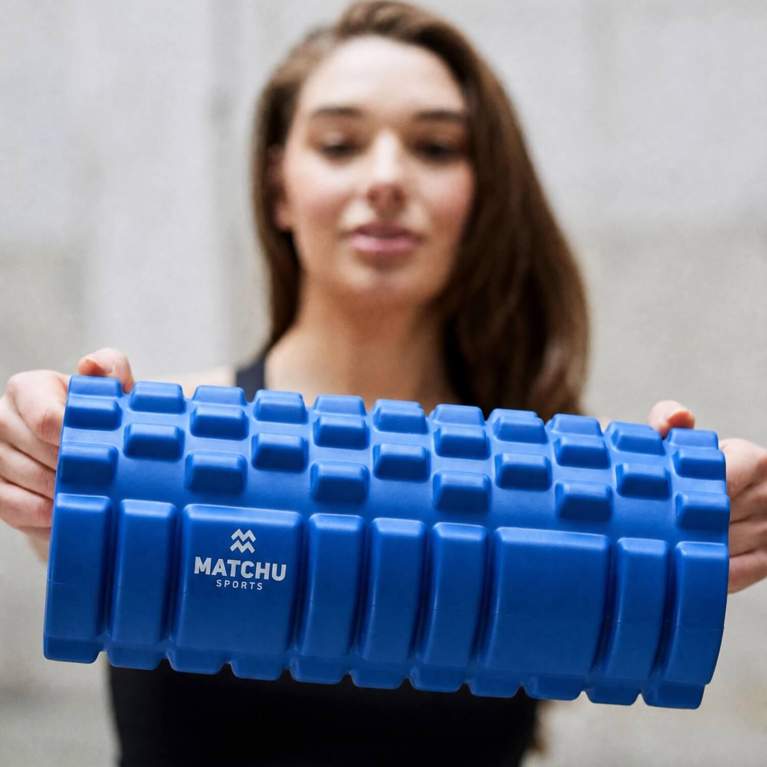 Foam roller - Rullo per massaggio - 33cm - Ø14cm - Blu - Duro 6/7