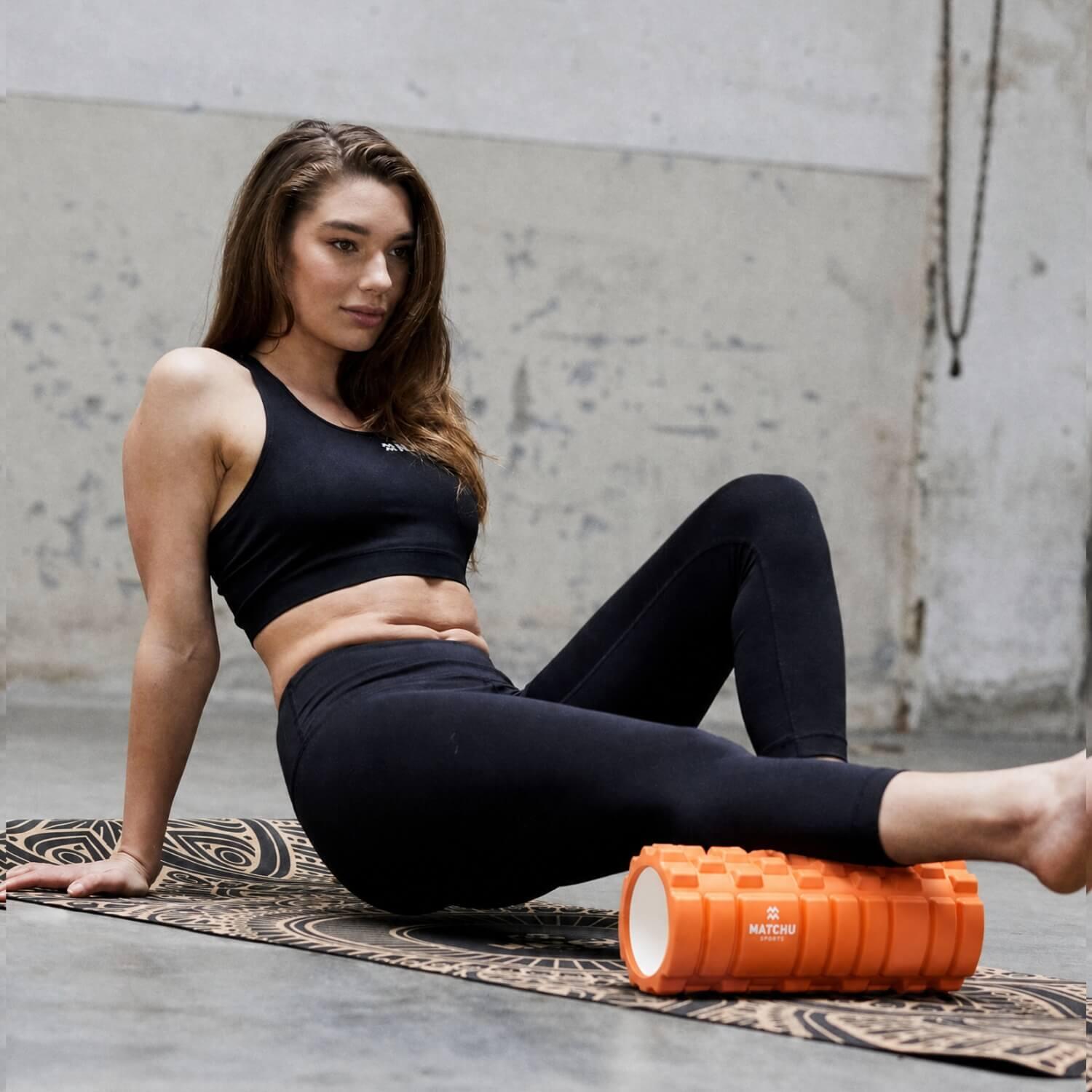 Foam roller rodillo masaje espuma con 3 durezas - 33cm - Naranja 5/7