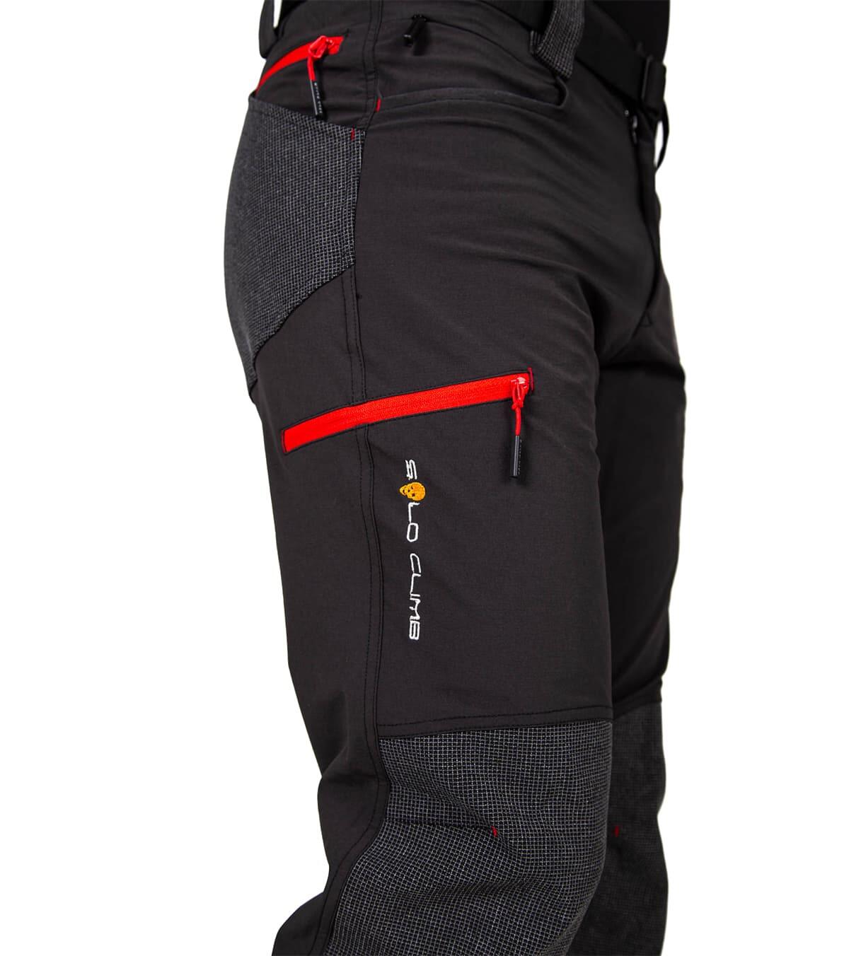 Pantalón de Montaña, Trekking y Escalada Invernal Comicci Unisex Negro-Rojo 3/6