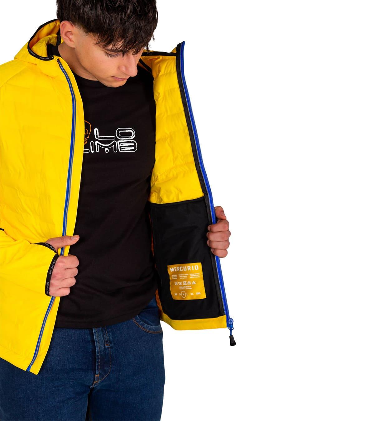 Chaqueta Térmica de Montaña con Capucha Mercurio Hombre Amarillo 4/4