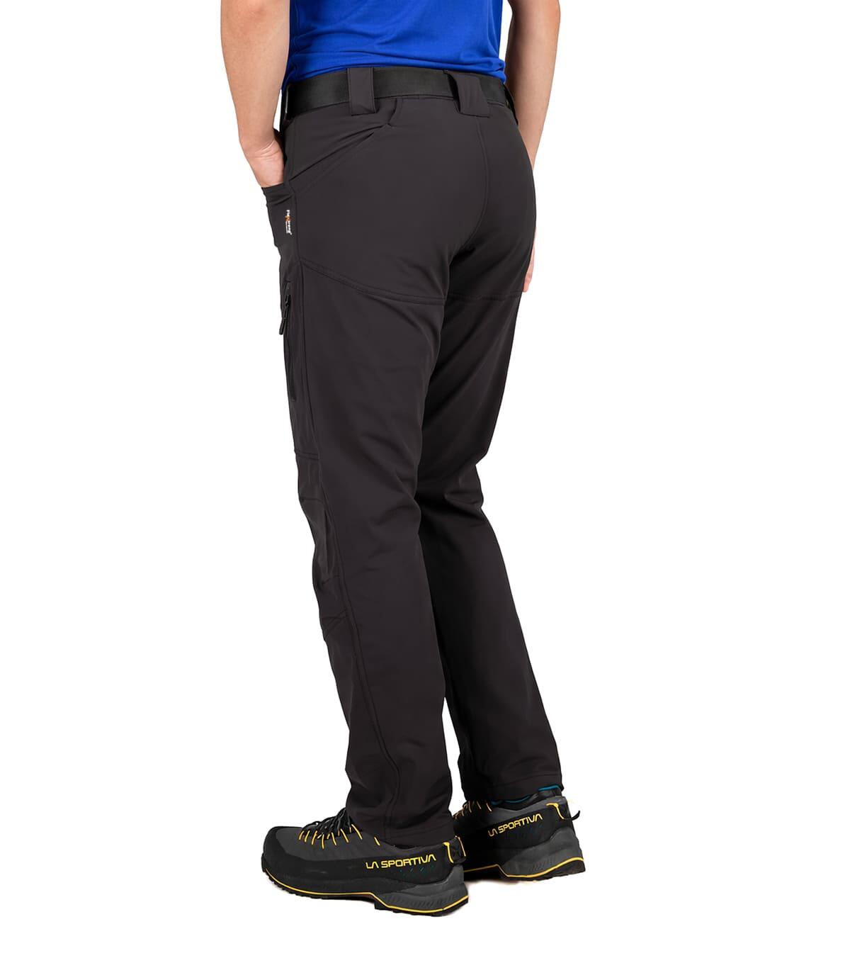 Pantalón de Montaña, Trekking y Escalada Ligero y Elástico Trek Unisex Negro 3/4