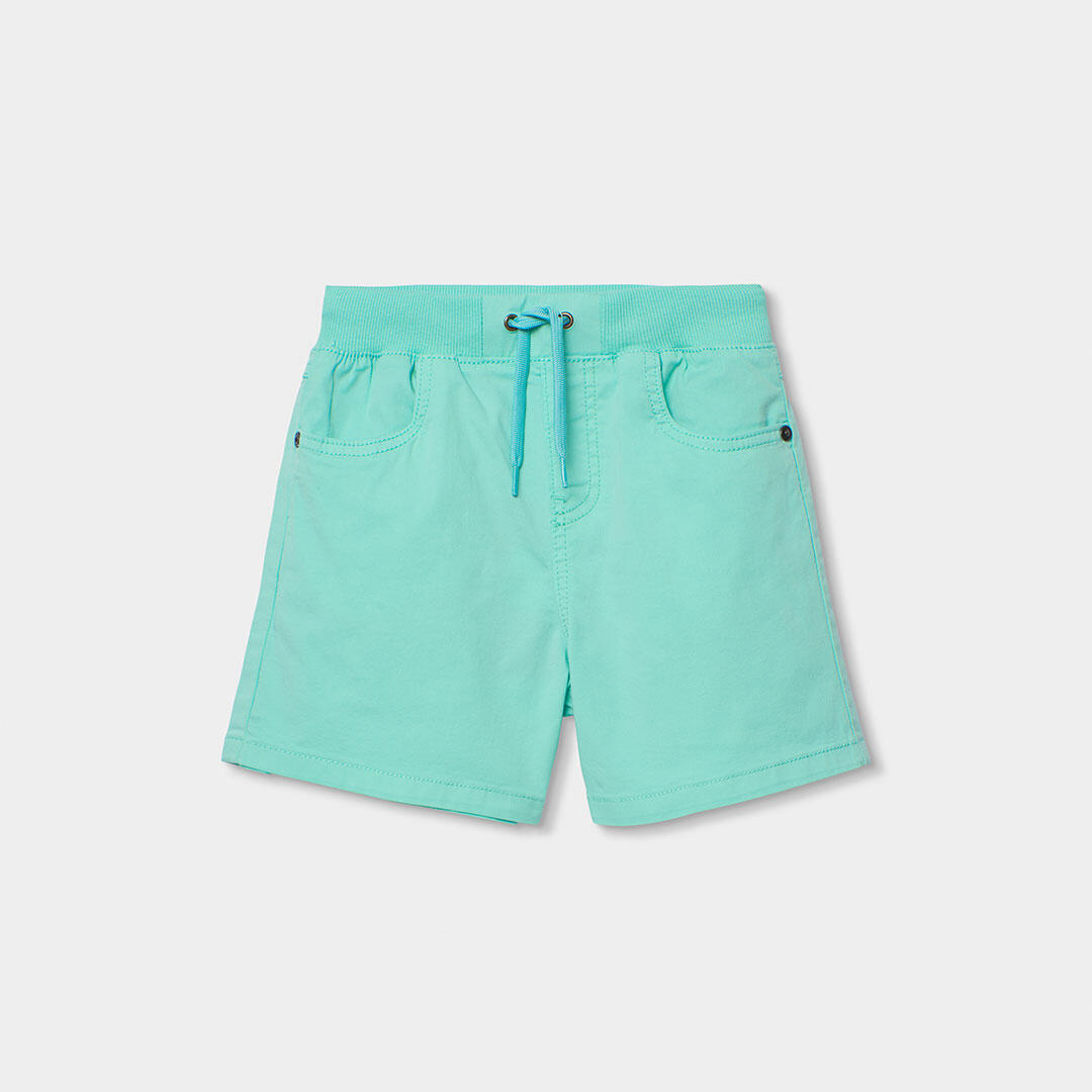Bermudas de gabardina elástica para niño, verde agua 1/4