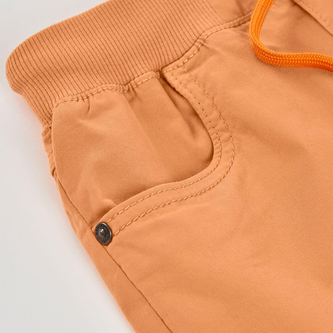 Bermudas de algodón para niño con cintura ajustable, naranja 3/4