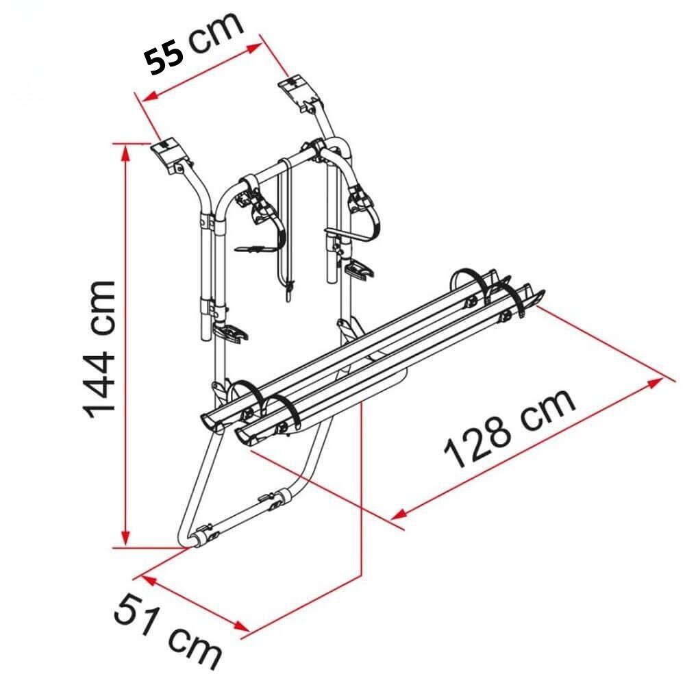 Porte-vélos Fiamma Trafic/Vivaro/Talento, 2 vélos. 2/3