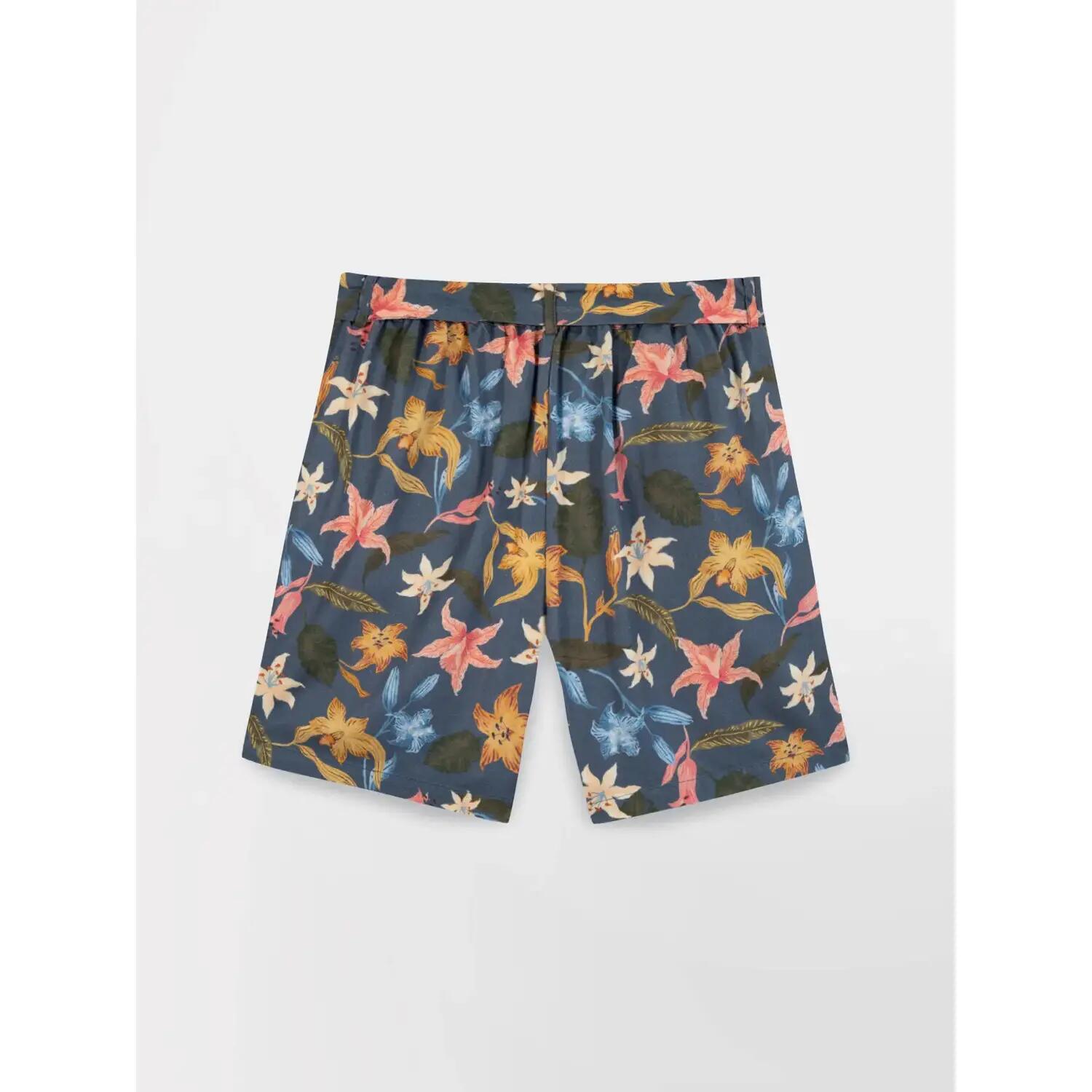 Short - Sport - Femme - Poches, motif floral - GYSELSHO - Bleu 3/5