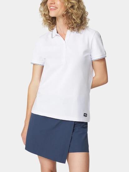 Polo manches courtes Femme, col boutonné, IRRISPOL, blanc/écru